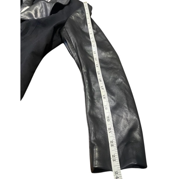 Anne Klein Black Blazer with Leather Sleeves - Picture 7 of 10